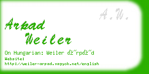 arpad weiler business card